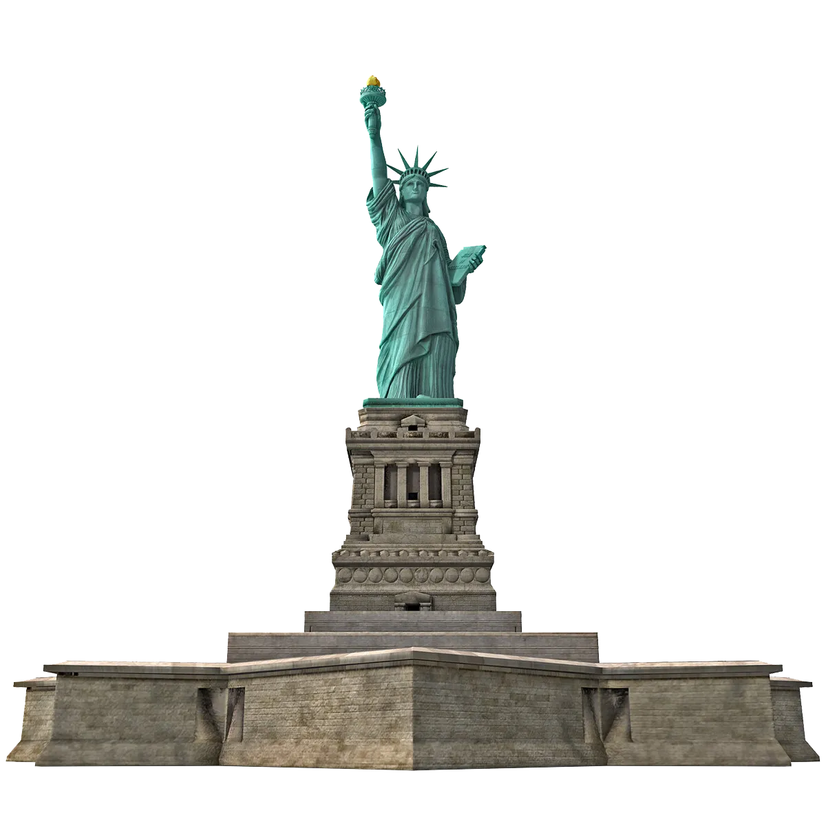 Statue of Liberty lightning strike, dramatic scene, high-quality png
